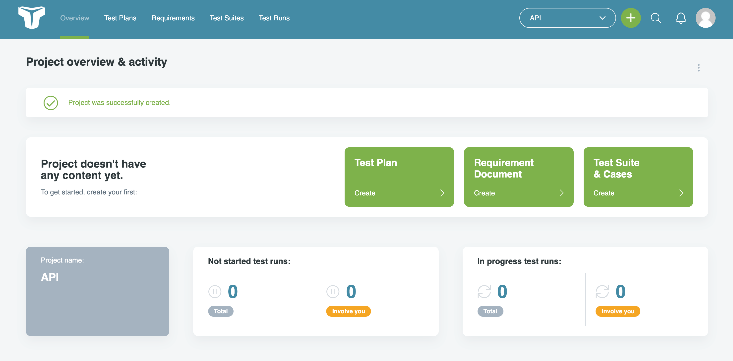 project dashboard